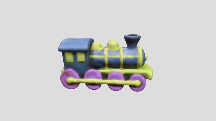 Train blue color 3D Model