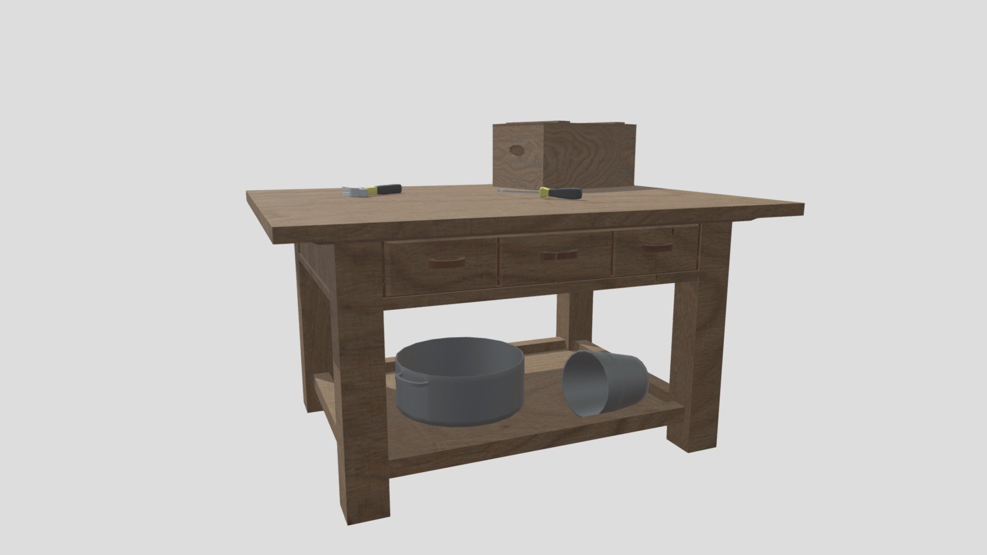 Workshop table - Download Free 3D model by Gustavo Farias ...