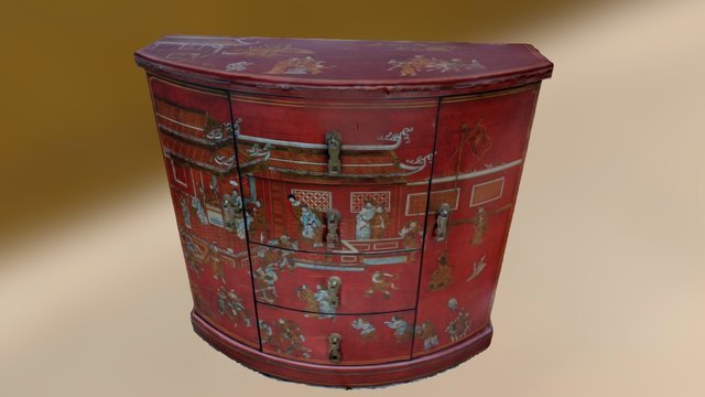 Red Asian Cabinet – Free 3D Model STL