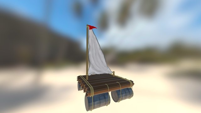 Hand painted raft 3D Model