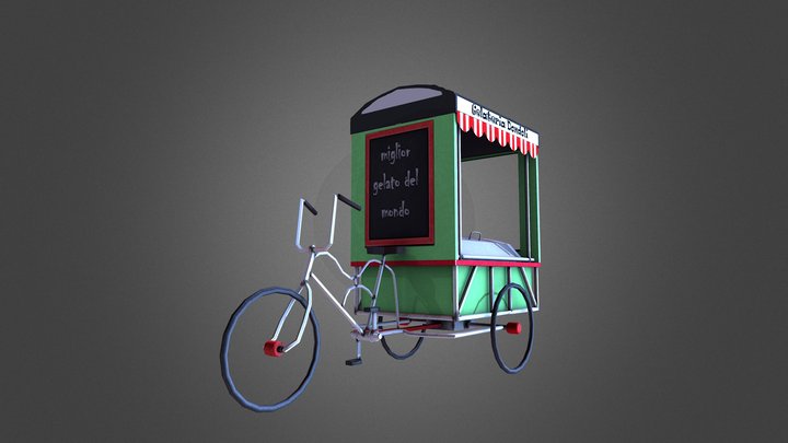 Ice cream bike cart 3D Model