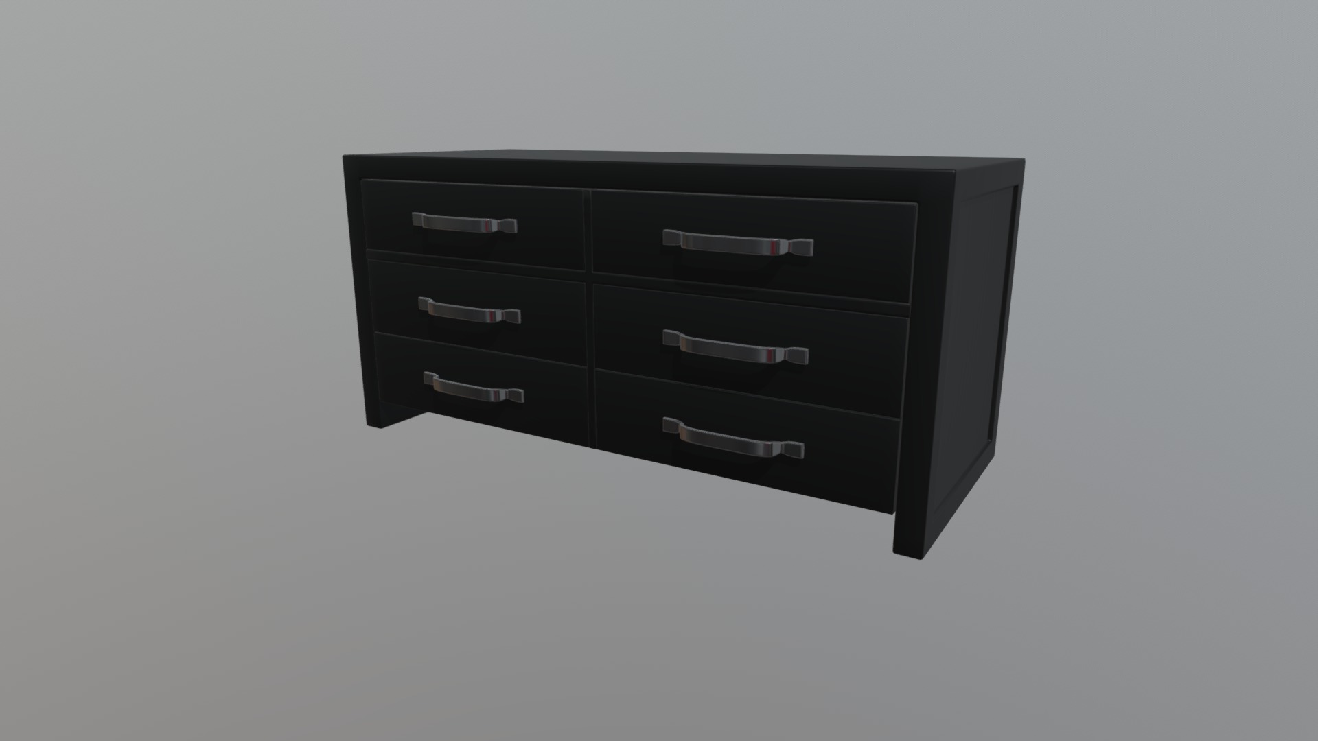 3D model Modern Horizontal Dresser - This is a 3D model of the Modern Horizontal Dresser. The 3D model is about a black computer box.