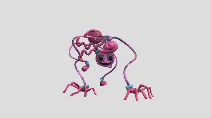 Mommy long legs angry with animations 3D Model