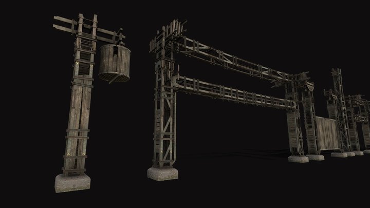 Industrial Pillar and Pipe Assets - PolygnomeS 3D Model
