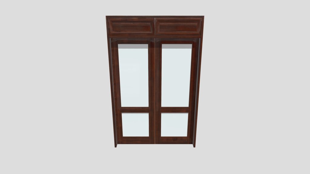 Wood Glass Double Door
