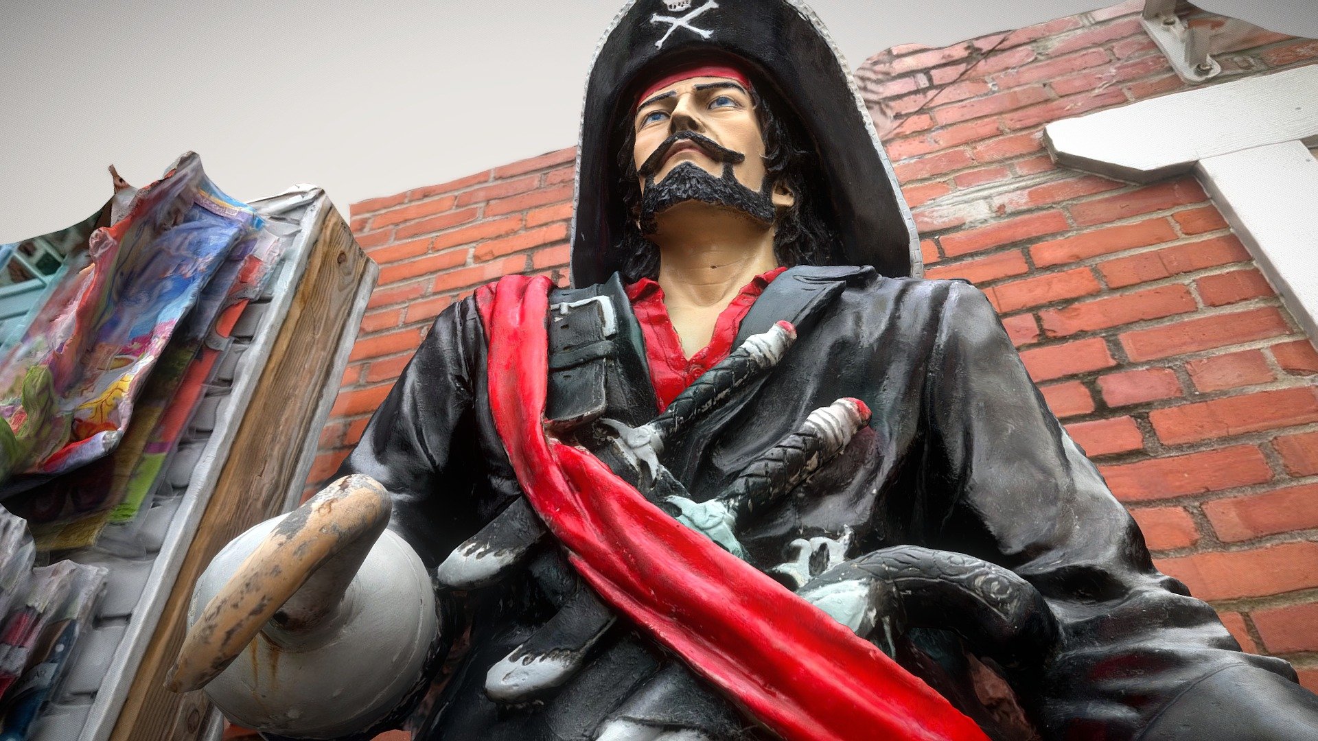 Pirate Statue Kitty Hawk Kites in Manteo Buy Royalty Free 3D model
