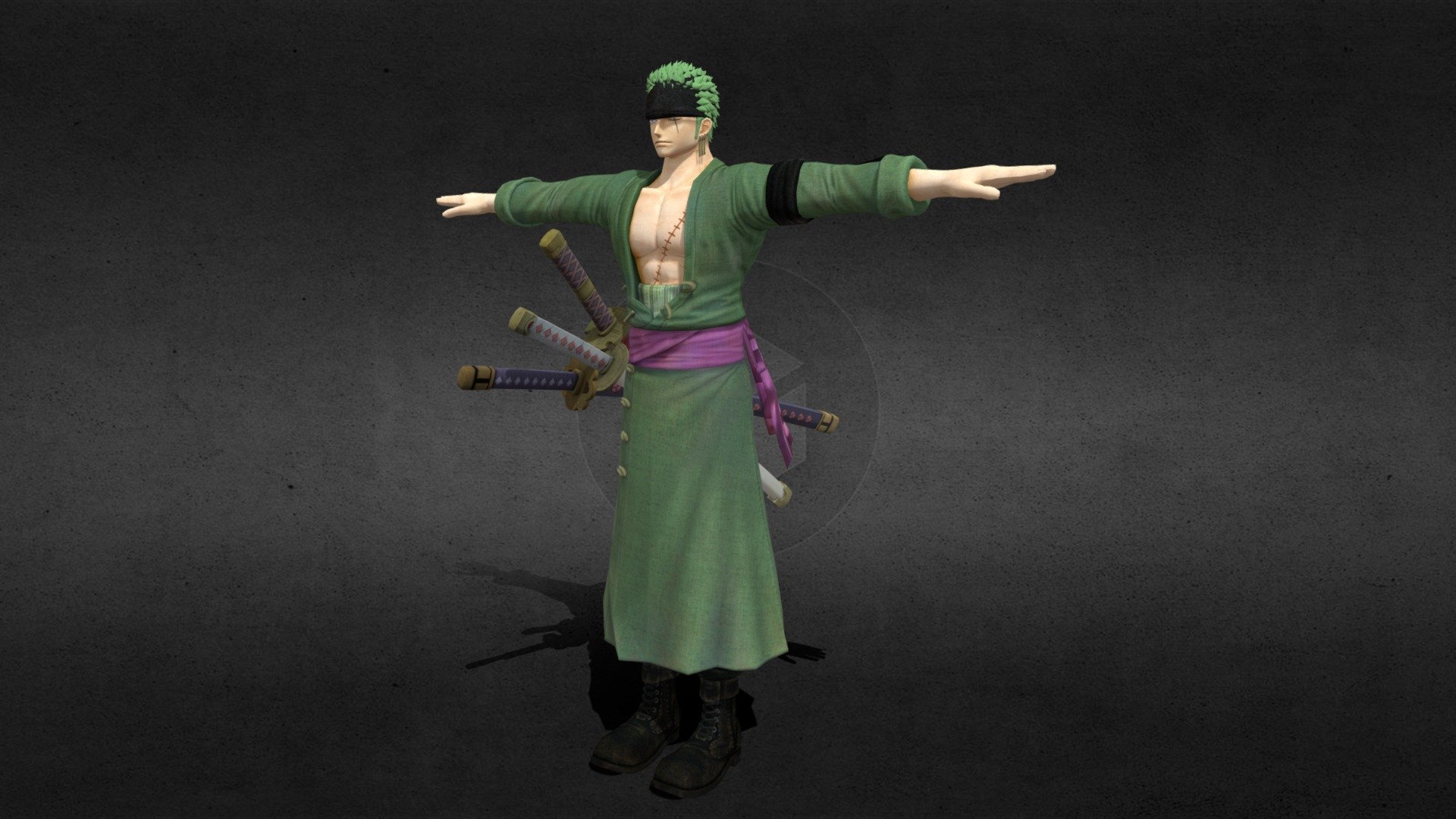 Zoro - One Piece Netflix Live Action 3D model rigged