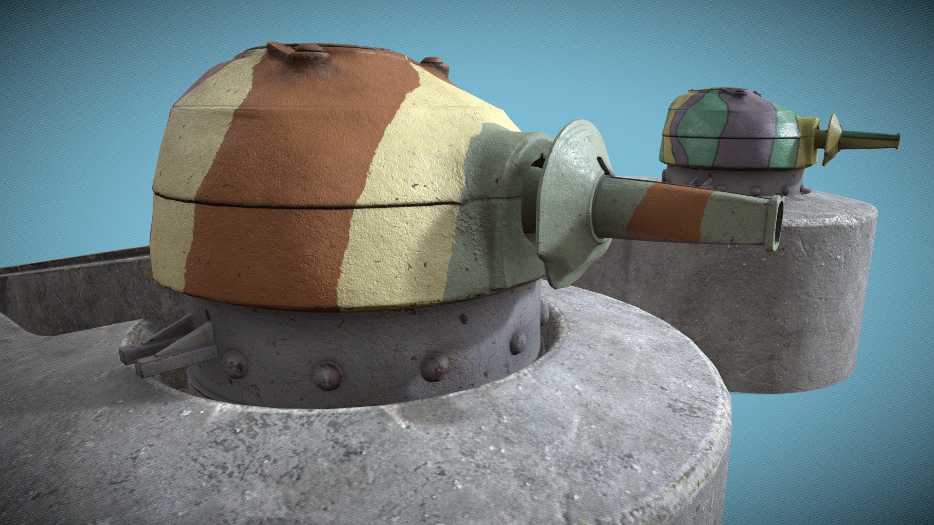 Maginot Line Stg37 Portable Turret Buy Royalty Free 3d Model By Mad