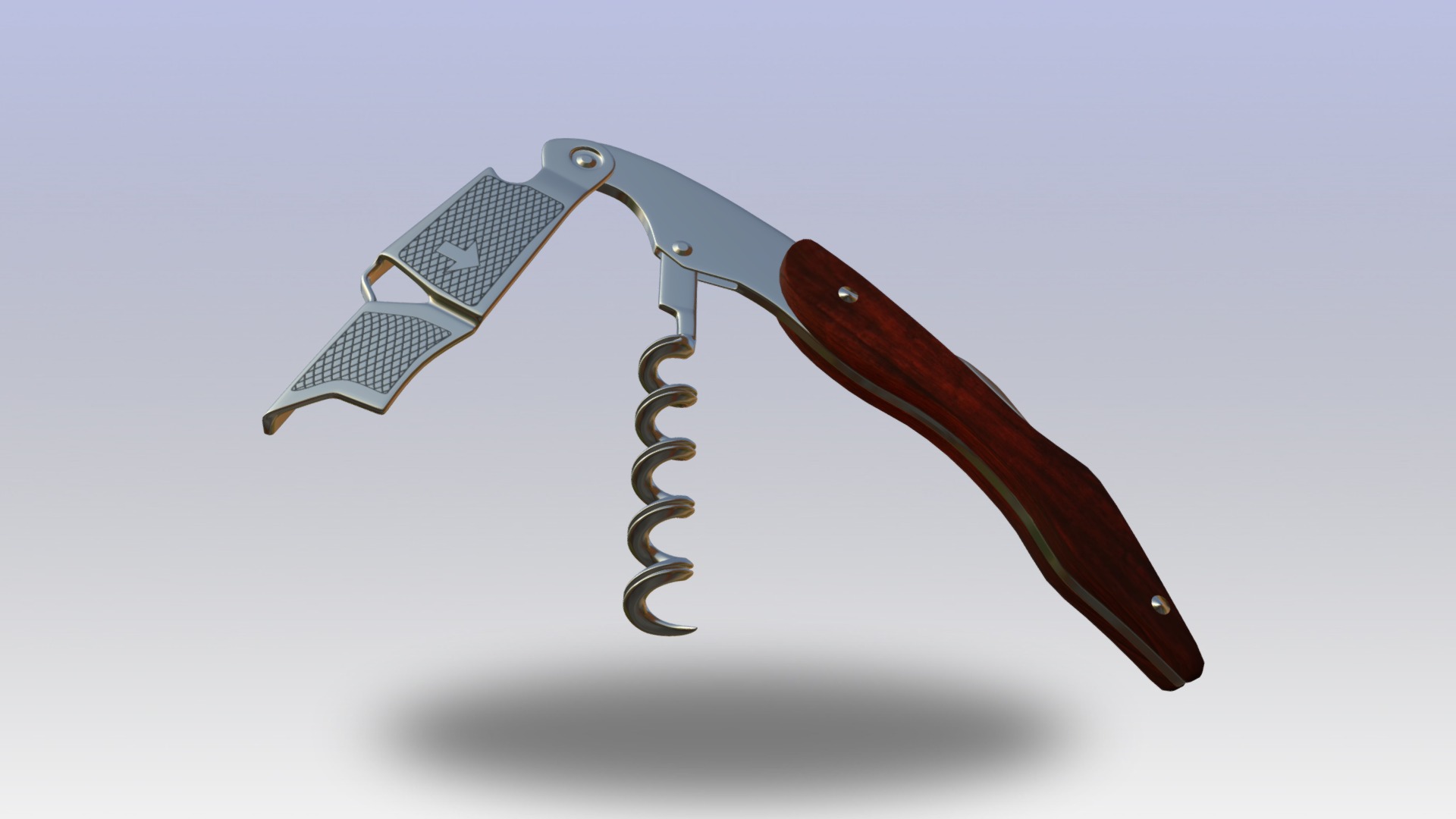 3D model Corkscrew - This is a 3D model of the Corkscrew. The 3D model is about a knife with a handle.