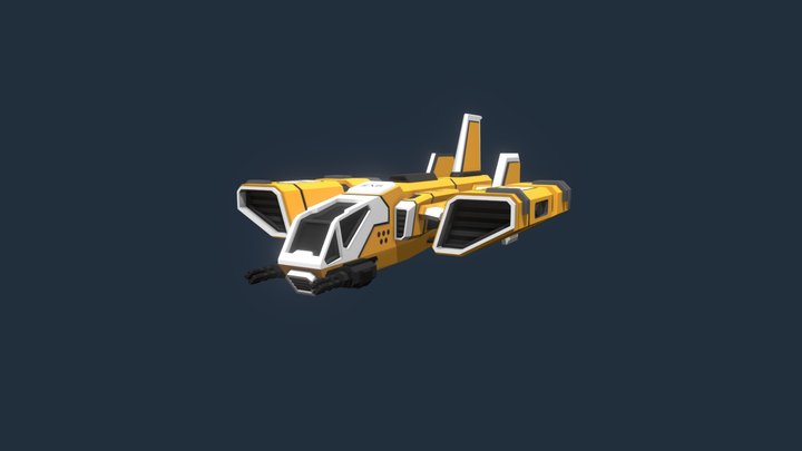 Sci-Fi Space Ship LowPoly 3D Model