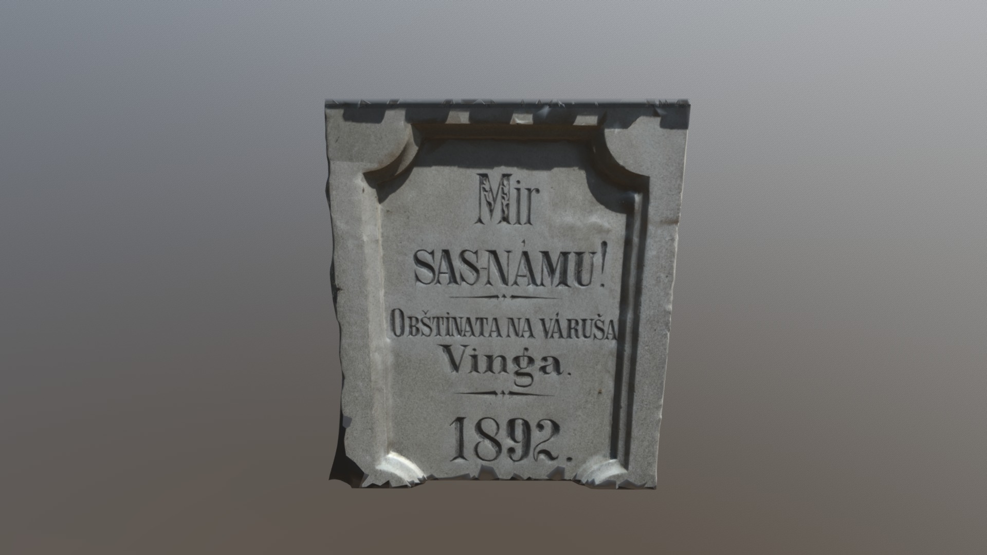 3D model 1892 - This is a 3D model of the 1892. The 3D model is about a metal box with a sign on it.