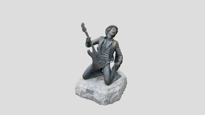 Jimi Hendrix Statue - Seattle, Washington 3D Model