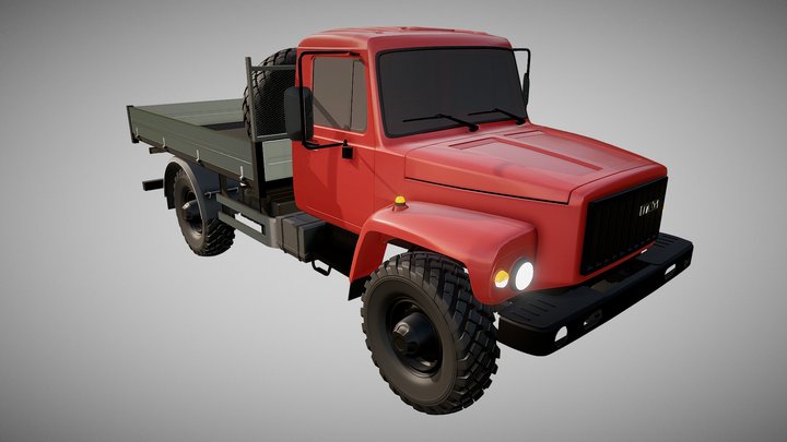 Gaz Sadko 33081 Russian Utility Truck 3D Model