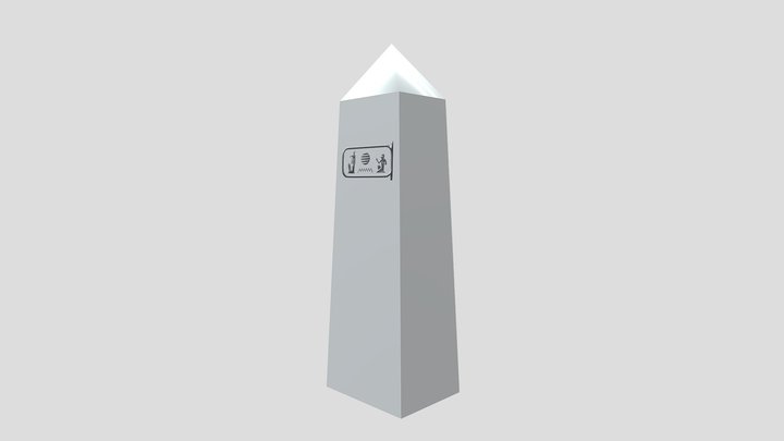 Obelisk with cartouche of the artist Setken 3D Model