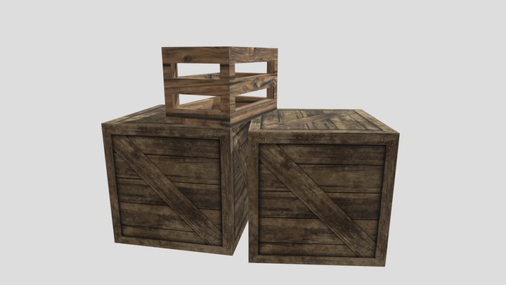 Wooden Crate 3D Model