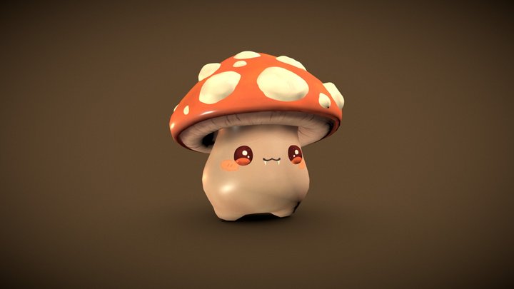 Cute Mushroom 3D Model