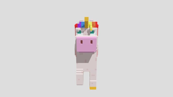 Unicorn "Heart" (Voxel art) 3D Model