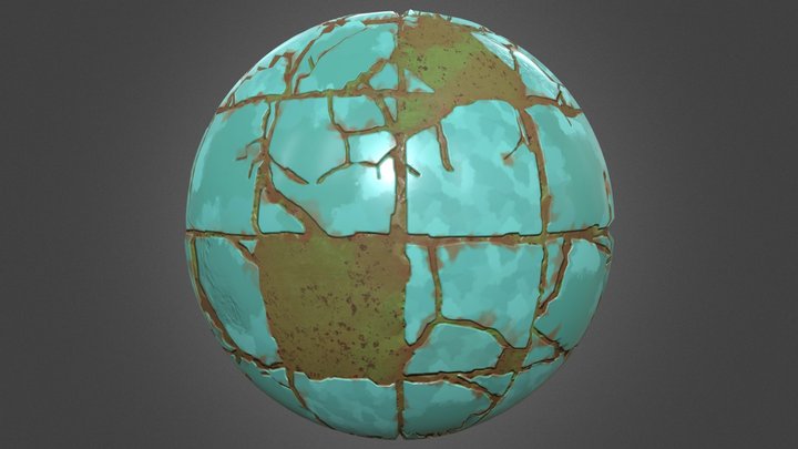 Stylized Tile Material 3D Model