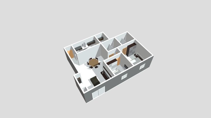 Projeto de Interiores - Apartamento 2 Quartos 3D Model