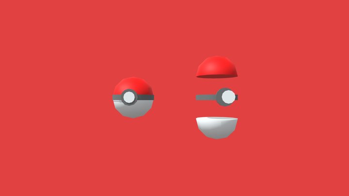 Qubism archive 2 - low poly pokeball