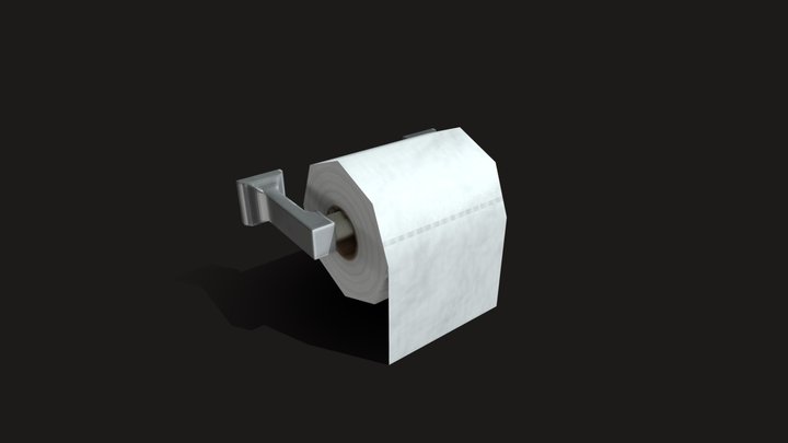 Retro Lowpoly Toilet Paper 3D Model