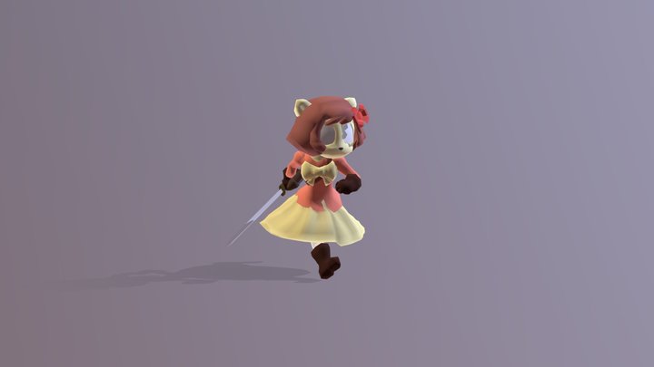 Annie swordgirl beta animation test 3D Model