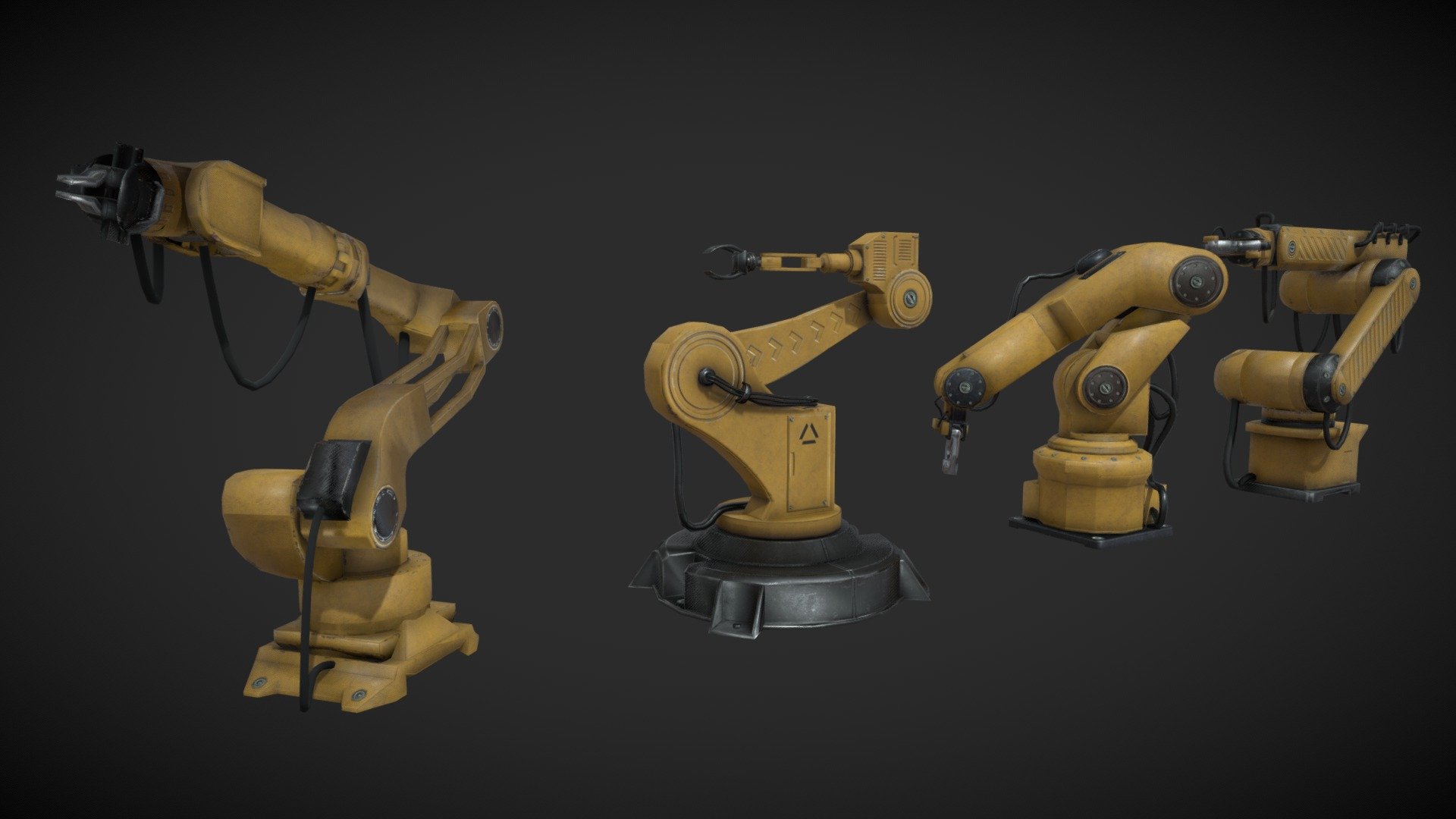 3D 4 Industrial Robots Set model - Buy Royalty Free 3D model by ...