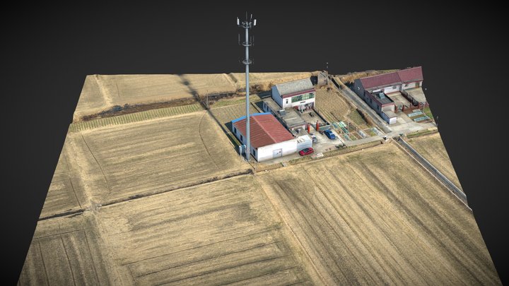 Village, farmland and signal tower – Modelo 3D gratuito STL