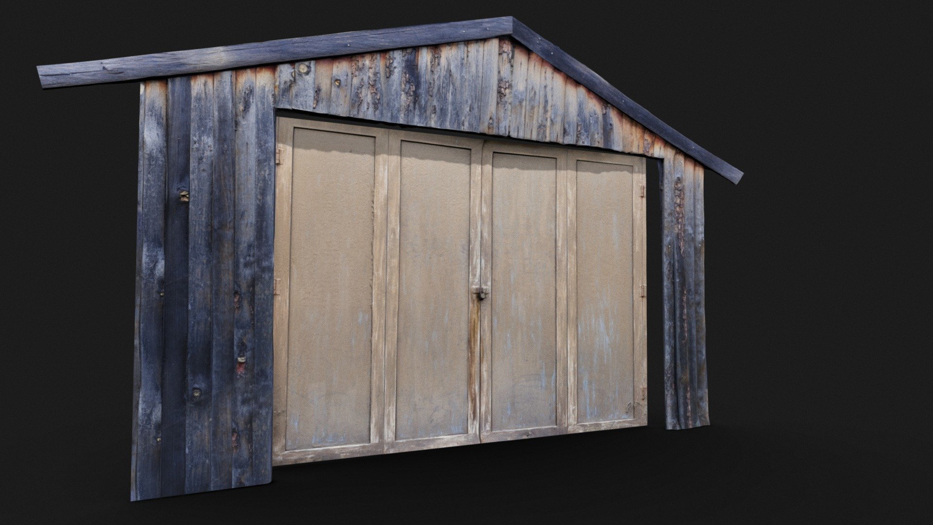 Facade / door of small hut / storage room - Scan — Sketchfab embed 3D viewer
