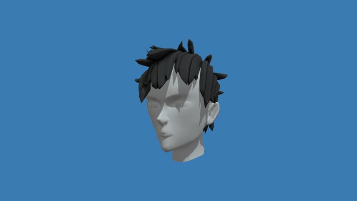 Hair - Male Spiky Anime 3D Model