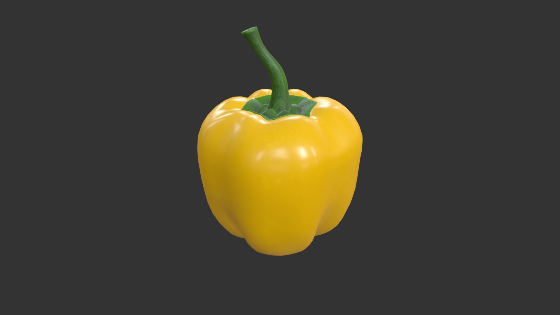 3D model Pepper bell yellow - This is a 3D model of the Pepper bell yellow. The 3D model is about a yellow bell pepper.