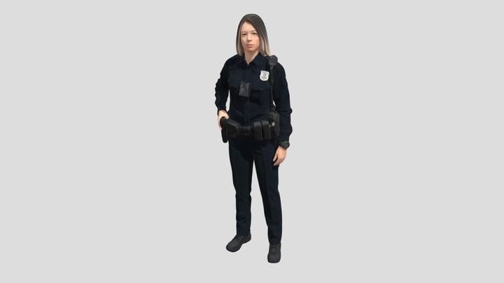 Police Officer in Uniform with Duty Gear – Modelo 3D gratuito STL