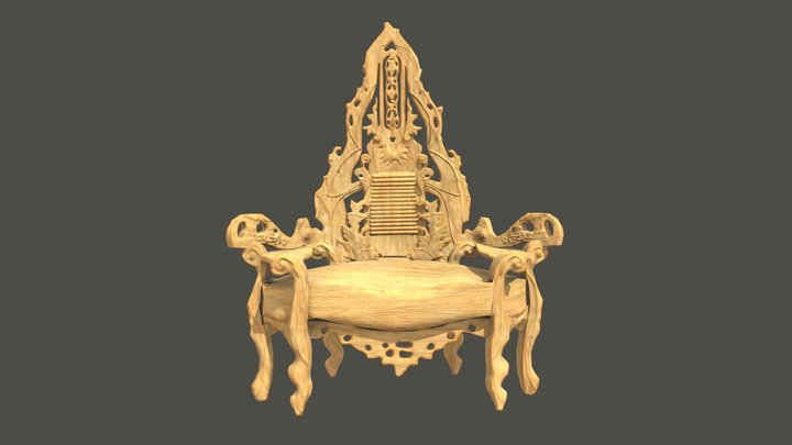 Poplar Wood Throne 3D Model