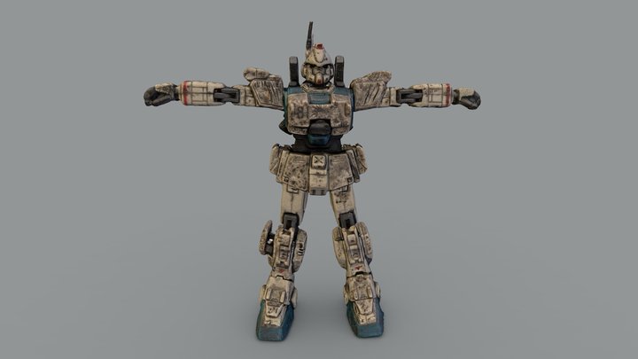 Mobile Suit Gundam Figurine 3D Model