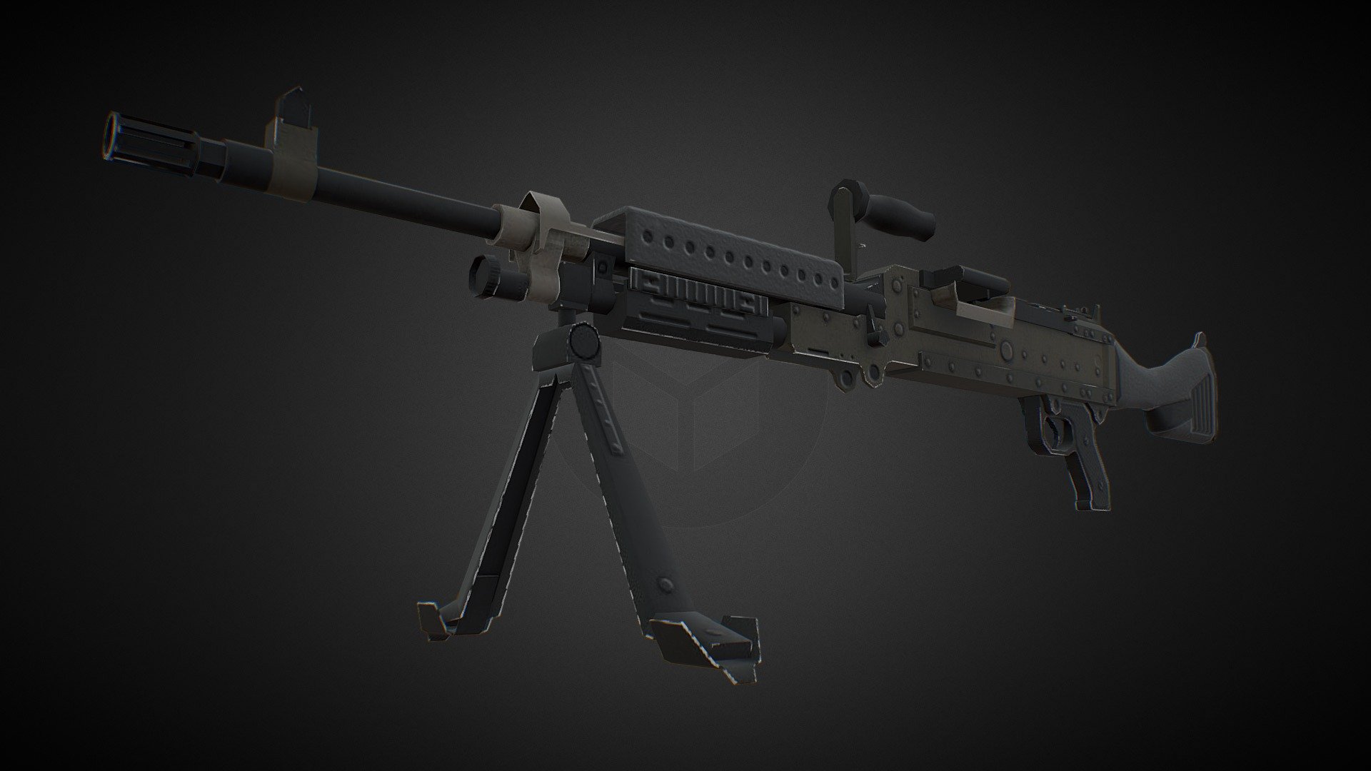 M240 machine gun Buy Royalty Free 3D model by Carbuni [c08aefd
