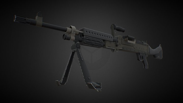 M240 machine gun 3D Model