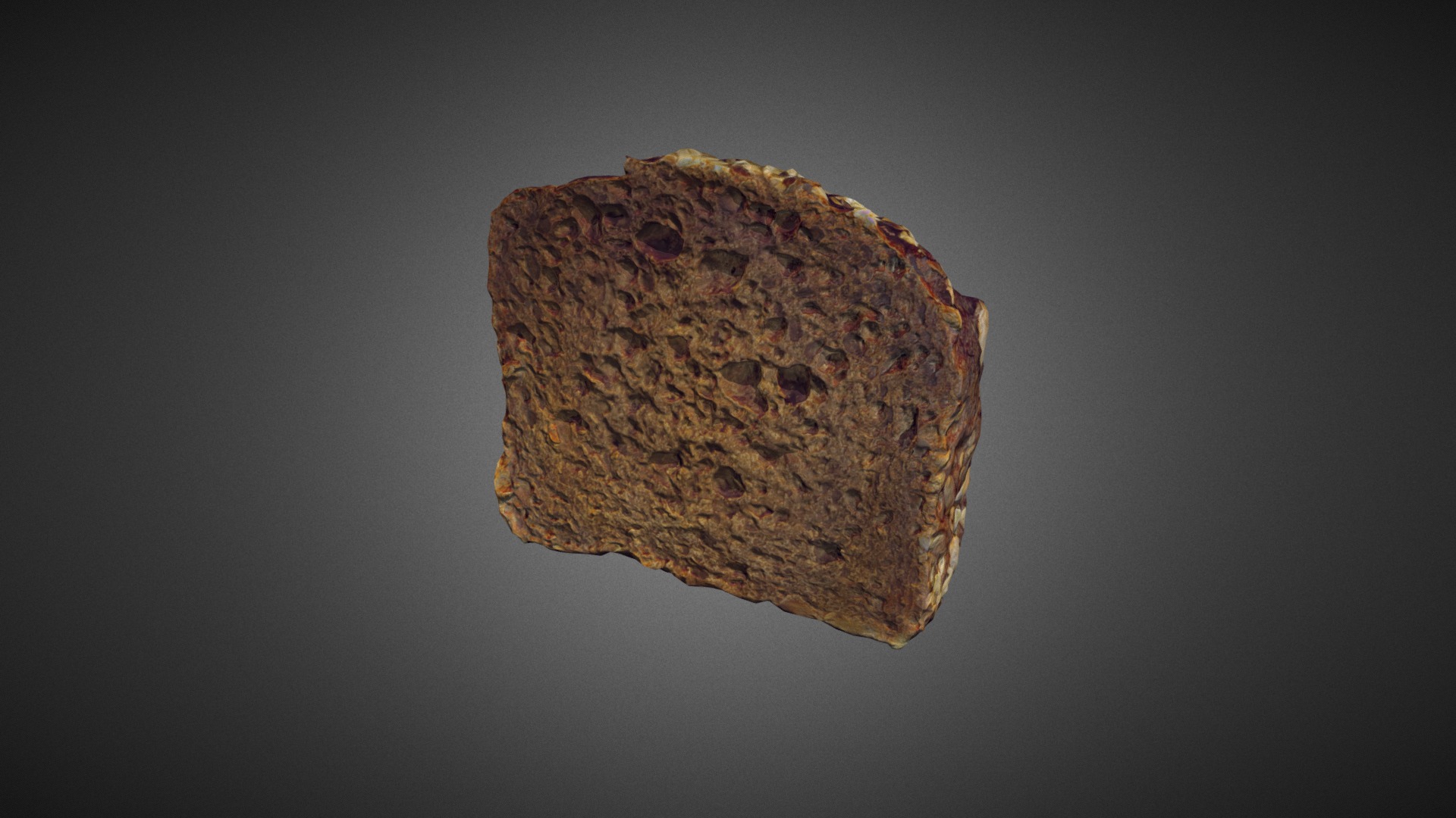 3D model Piece of bread 1 - This is a 3D model of the Piece of bread 1. The 3D model is about a rock with a dark background.