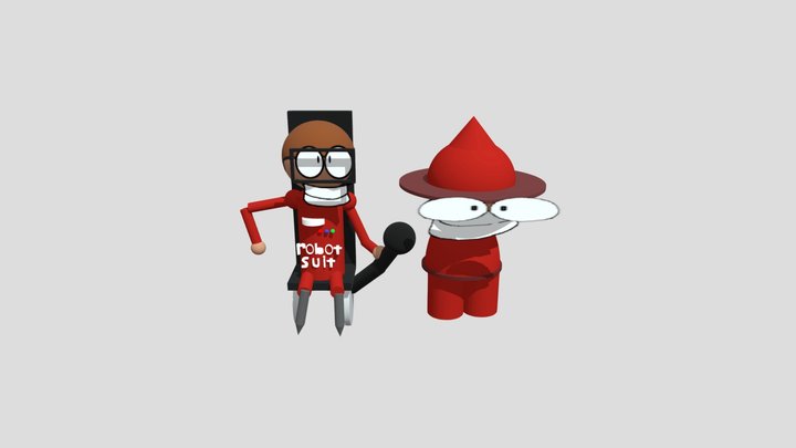 Unfairness Bambi And Wireframe Dave 3D Model