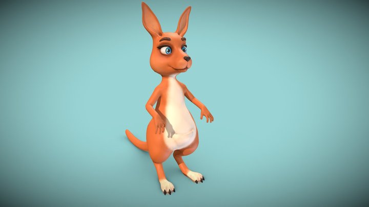 cartoon kangaroo 3D Model