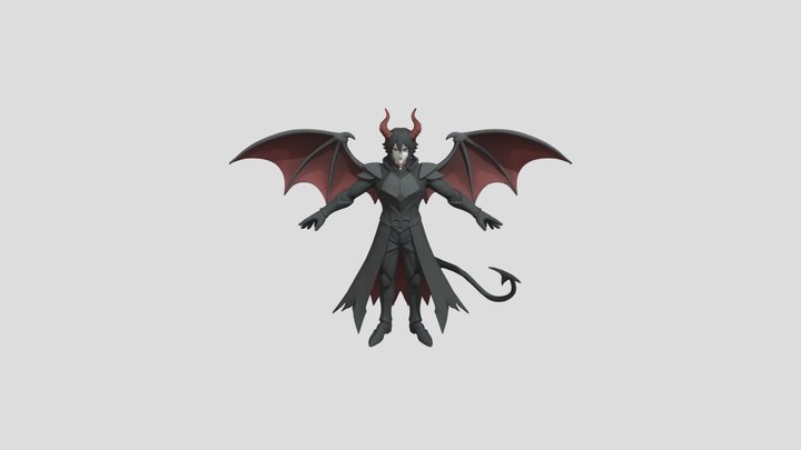 Dark Winged Warrior 3D Model