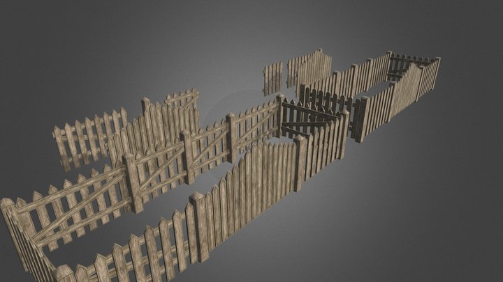 Wood Fence 3D Model