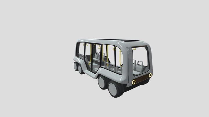 Autonomous Shuttle Car 3D Model