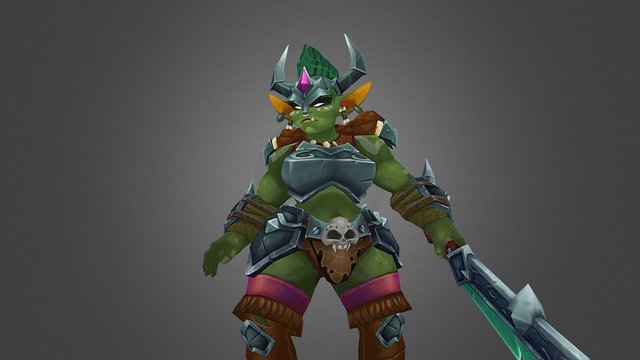 Dungeon Defenders2 Lady Orc Swing 3D Model