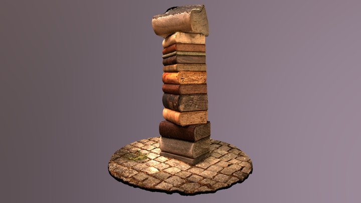 The Pile of Stone Books 3D Model