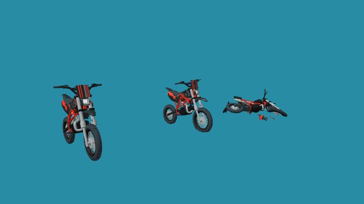Dradtpunk -  Motorbike damaged 3D Model