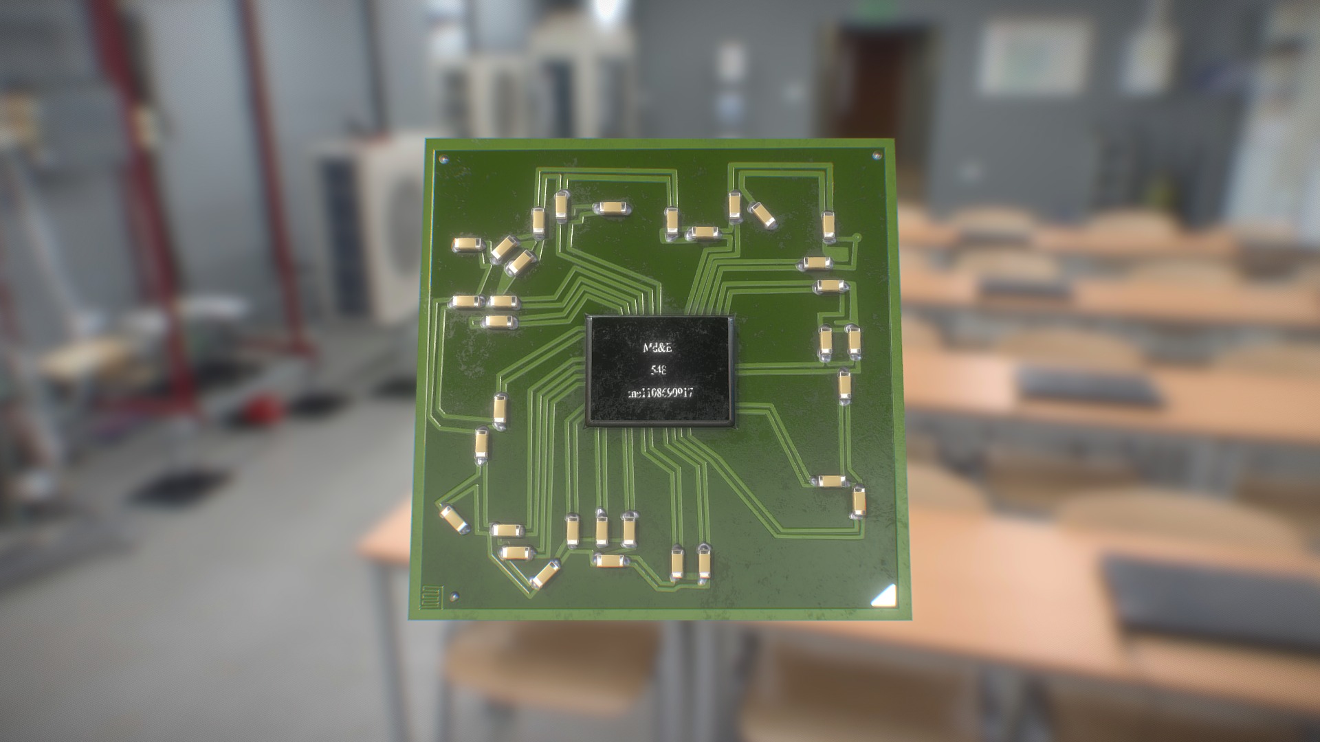 3D model Graphics processor(GPU) - This is a 3D model of the Graphics processor(GPU). The 3D model is about a green electronic device.