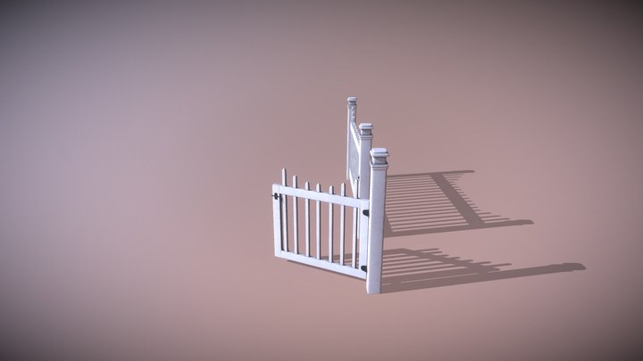 Wooden fence 1 3D Model