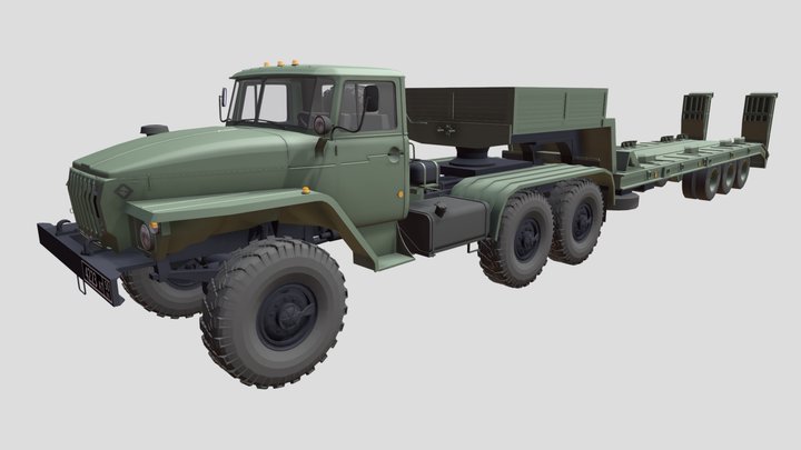 Chmzap 9990-073 & Урал-4420 3D Model