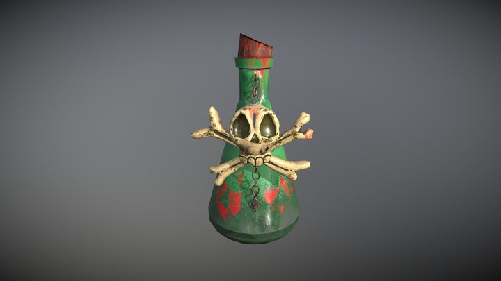 Bottle Skull 3D Model