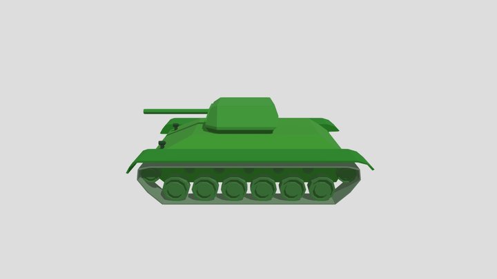 Low poly tank t34 3D Model